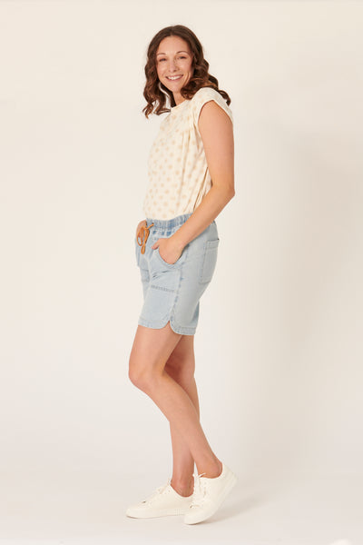 The LABoratory - Beach Shorts - Light Blue - Womens Fashion