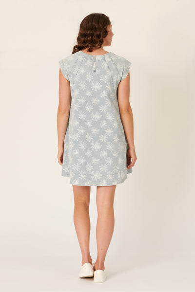 The LABoratory - Pleat Detail - Dress - Light Blue Floral - Womens Fashion