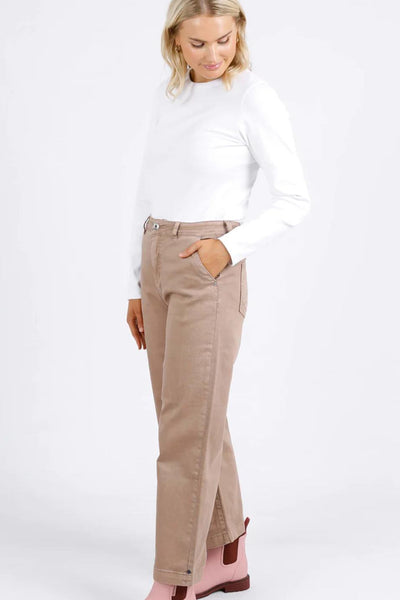 Elm - Scarlet Wide Leg Pant - Mocha - Womens Fashion