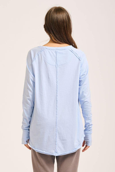 est. 1971 - Raw Crew Long Sleeve Tee - Periwinkle - Womens Fashion