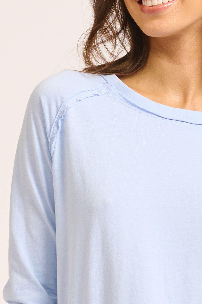 est. 1971 - Raw Crew Long Sleeve Tee - Periwinkle - Womens Fashion