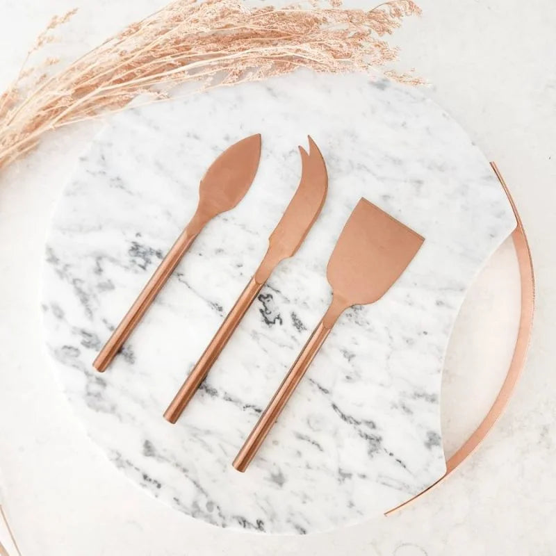 Copper 3 Piece Cheese Knife Set