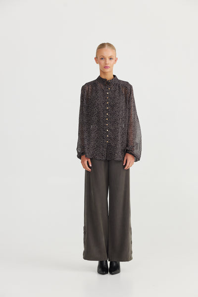 Sylvie Shirt | Black Taupe Spot