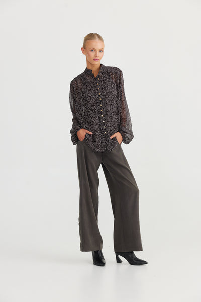 Sylvie Shirt | Black Taupe Spot