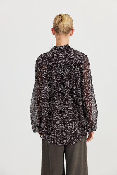 Sylvie Shirt | Black Taupe Spot