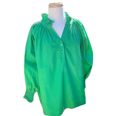 Sal & Lou - Charlie Frill Top - Green - Womens Fashion