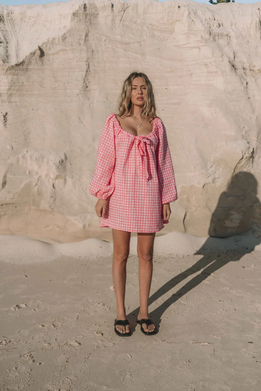 The Freddi Dress | Gingham 'watermelon'