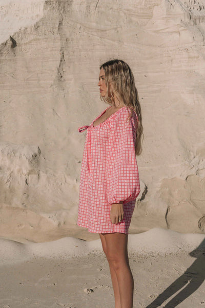 The Freddi Dress | Gingham 'watermelon'