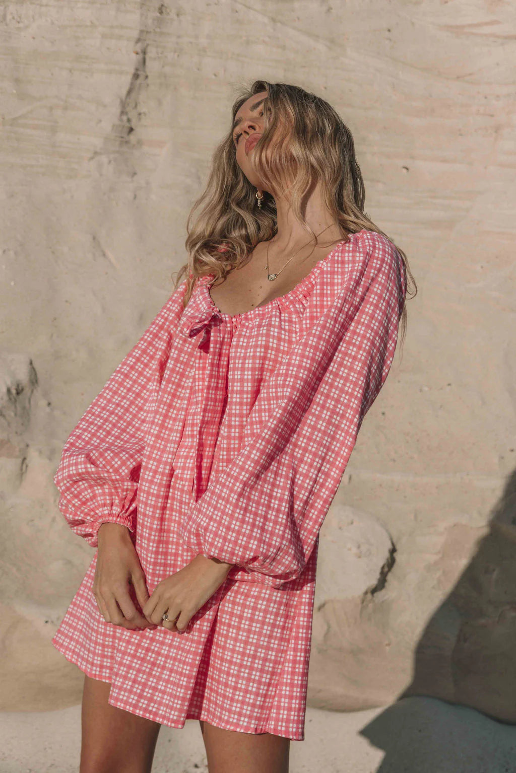 The Freddi Dress | Gingham 'watermelon'