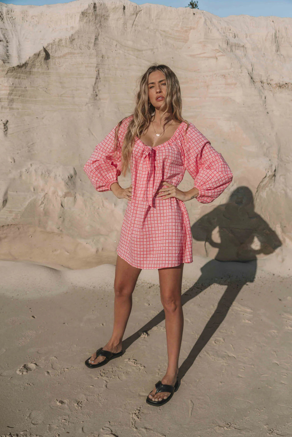 The Freddi Dress | Gingham 'watermelon'