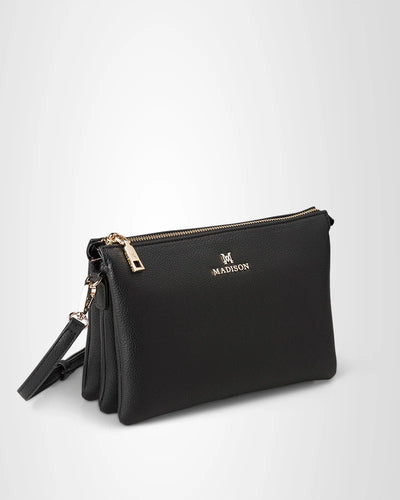 Black | AVERY 3 COMPARTMENT CROSSBODY BAG