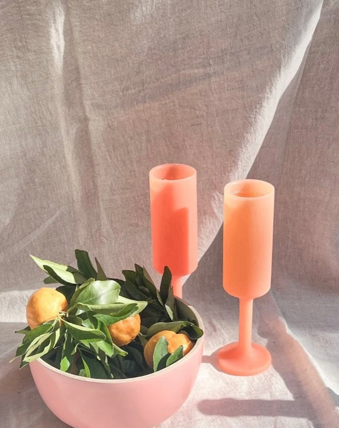 Seff | Terra + Peach | Champagne Flutes