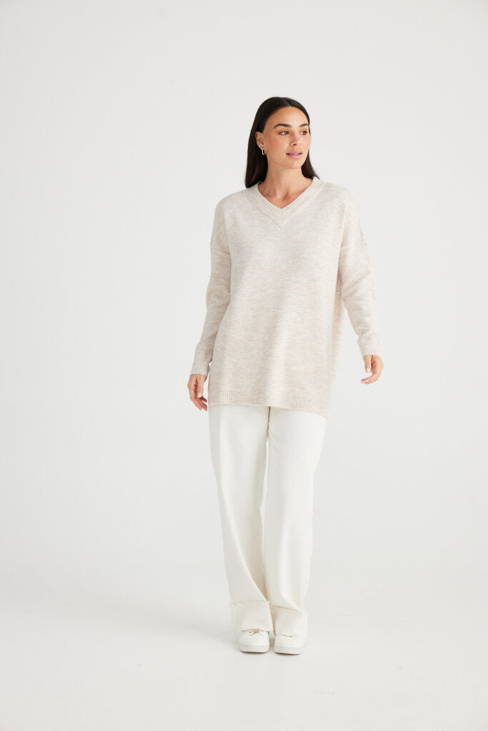 Brave & True - Bianca Long Knit - Natural - Womens Fashion