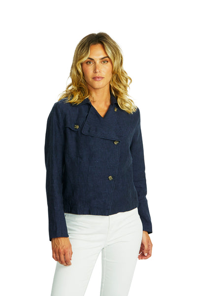 Ping Pong - Brooklyn Linen Jacket - Navy - Womens Fashion