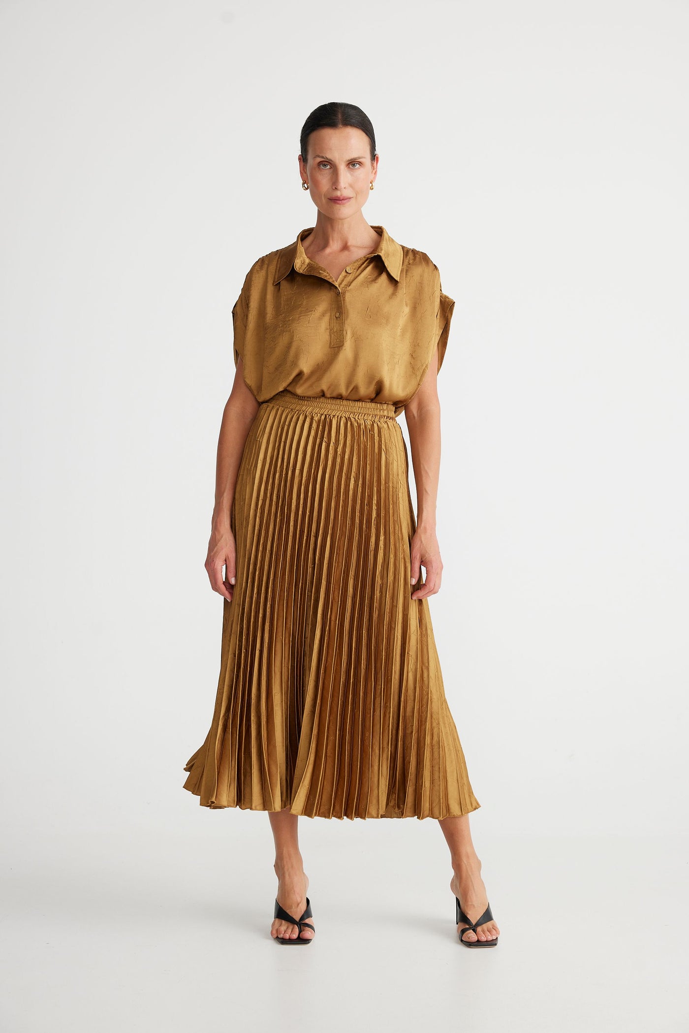 Alias Pleated Skirt | Bronze