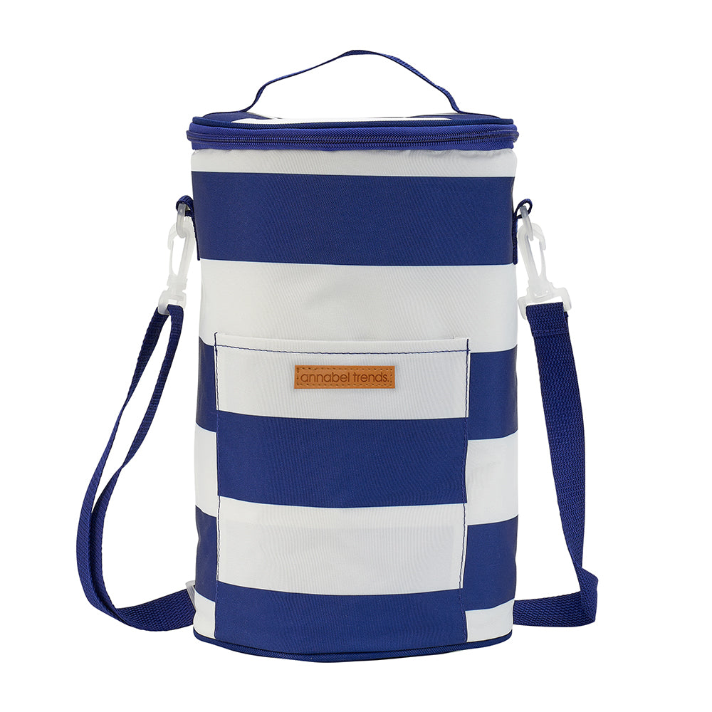 Picnic Cooler Bag  Barrel (tall) – Navy Stripe