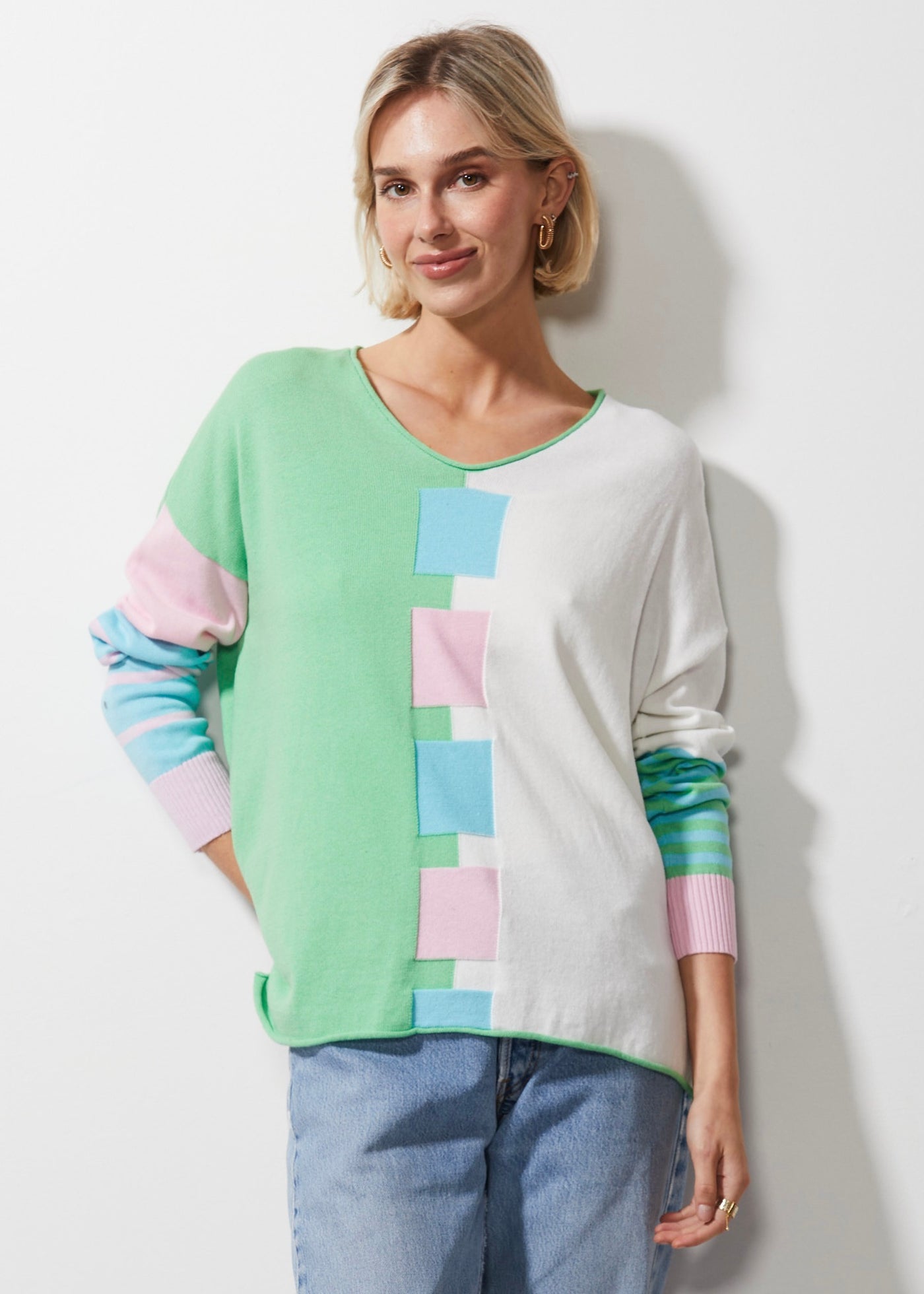 Intarsia Squares Knit | Butterfly