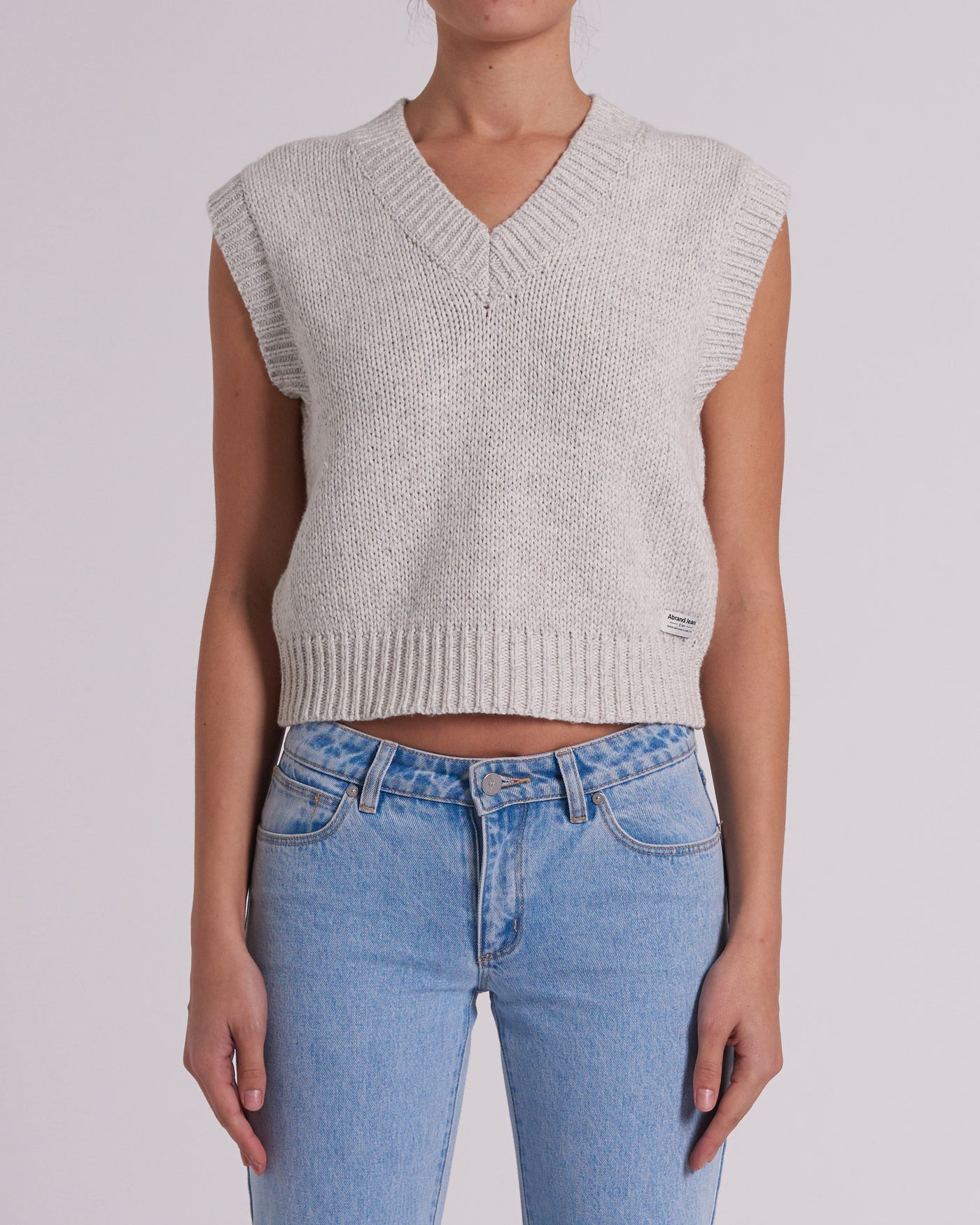 Abrand - Knit Vest - Grey - Womens Fashion