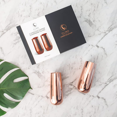 Copper Stemless Champagne Flutes