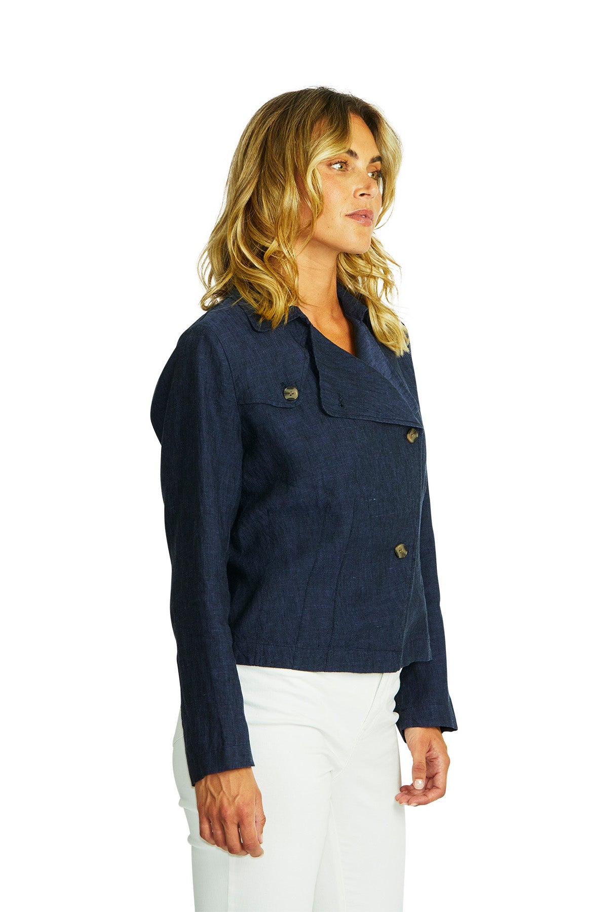 Ping Pong - Brooklyn Linen Jacket - Navy - Womens Fashion