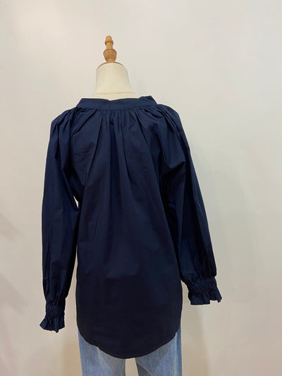 Millie Ruffle Sleeve l Navy