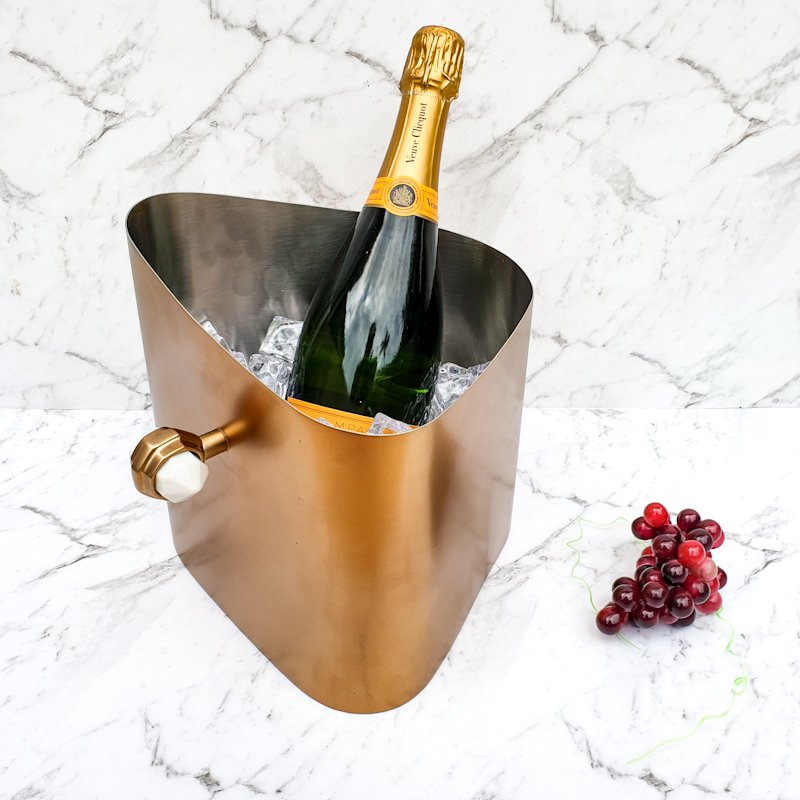 Marble and Copper Ice Bucket