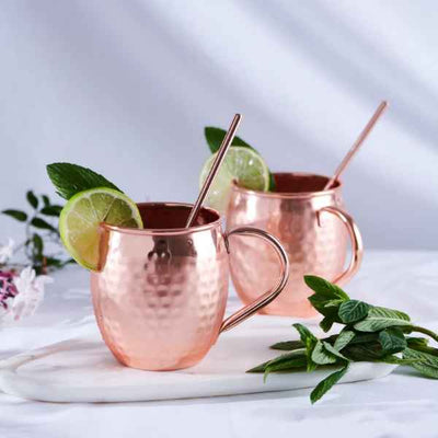 Copper Hammered Mugs