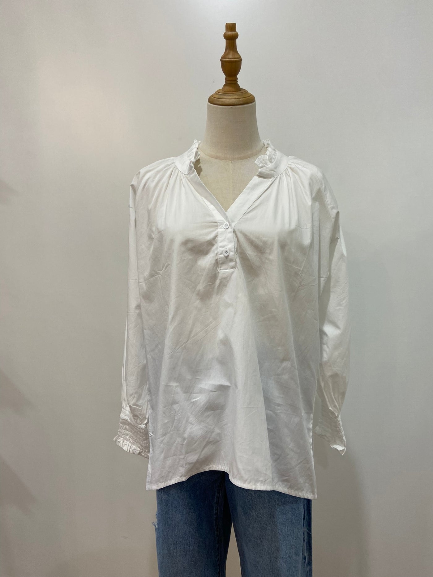 Charlie Frill Top | White