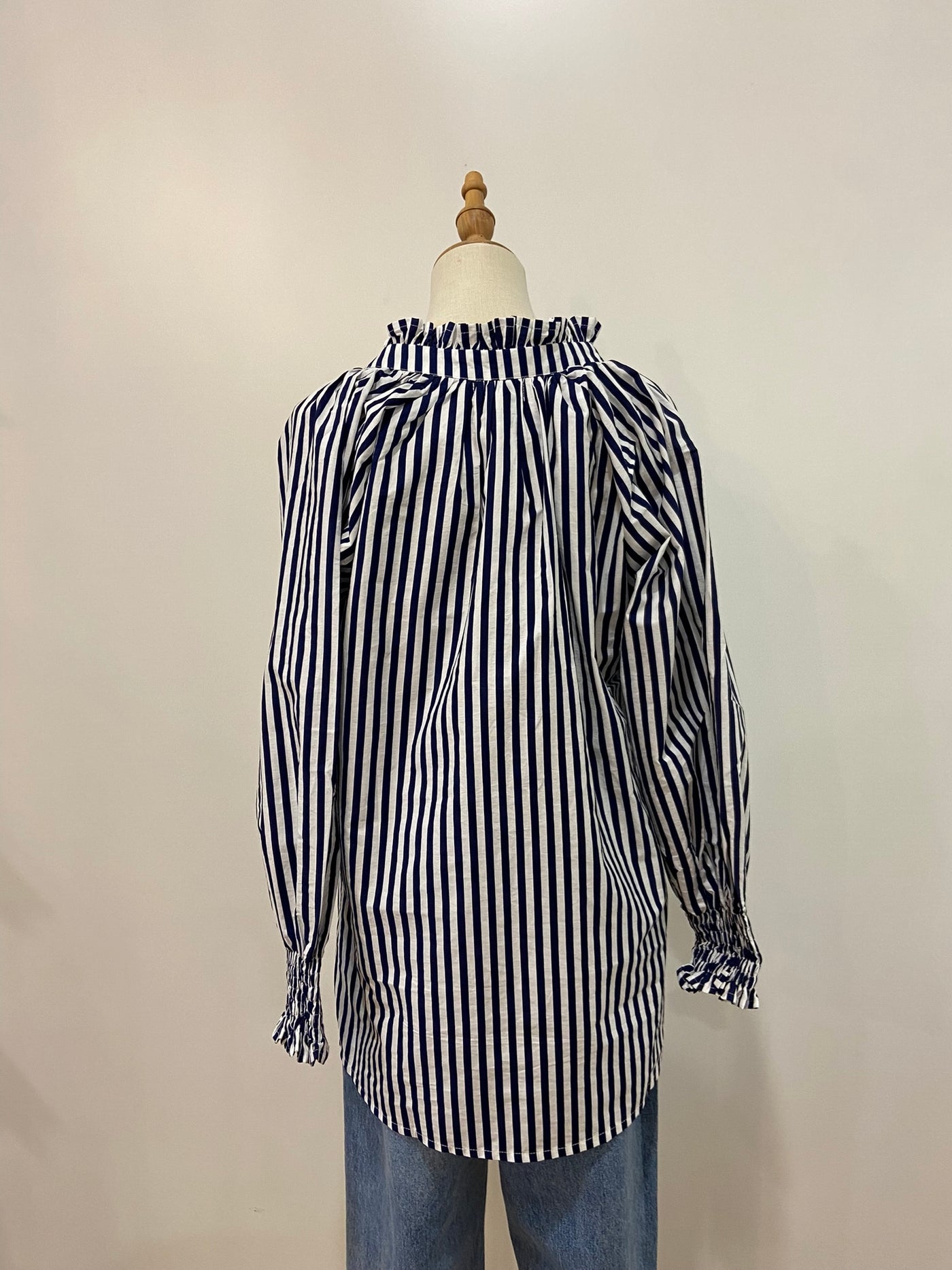 Charlie Frill Top | Navy Stripe