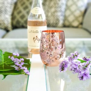 Clinq - Floral Print Copper Glasses - Drinkware