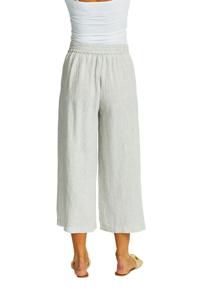 Ping Pong -  Gaby Linen Button Culotte - Flax - Womens Fashion