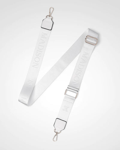 Monica Camera Crossbody Bag + Monogram Strap - White