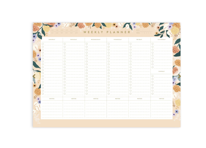 Bella Rosa A4 Weekly Planner Notepad