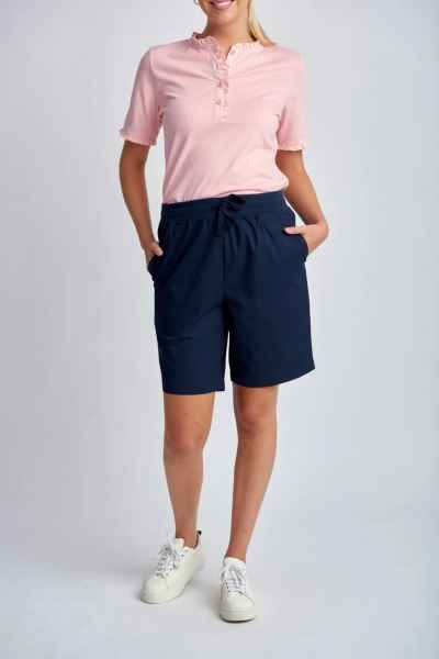 Goondiwindi Cotton - Relaxed Cotton Shorts - Navy - Womens Fashion