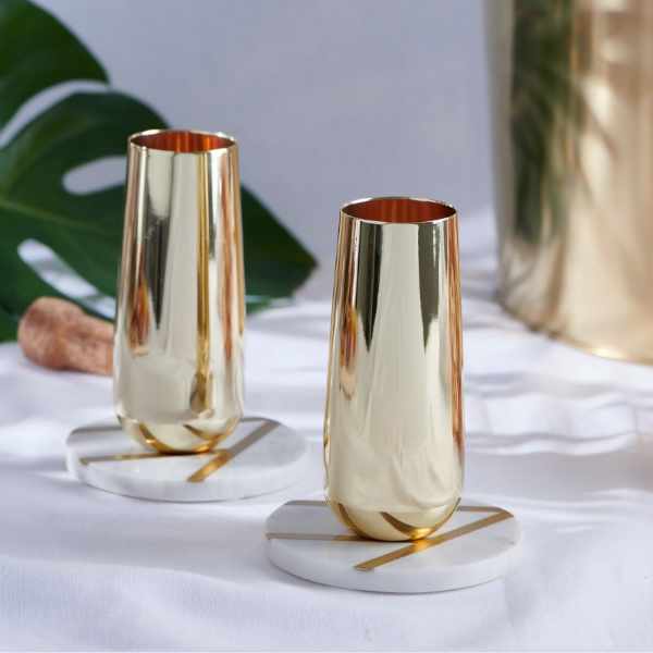 Gold Stemless Champagne Flutes