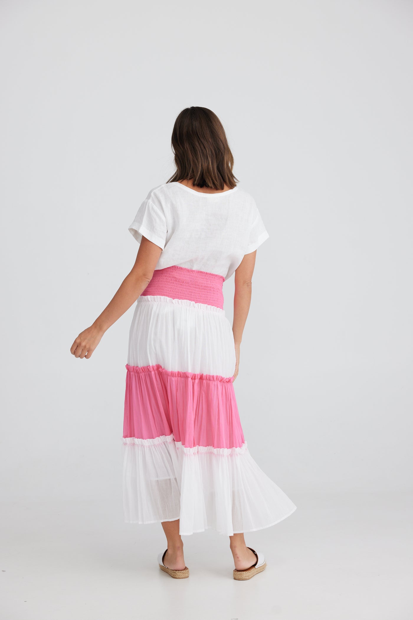 Pier Skirt - Hot pink + White